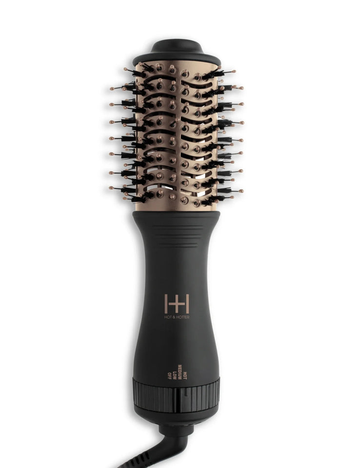 Hot & Hotter Mini One Step Hair Styler Dryer, 1 Count, Black & Rose Gold
