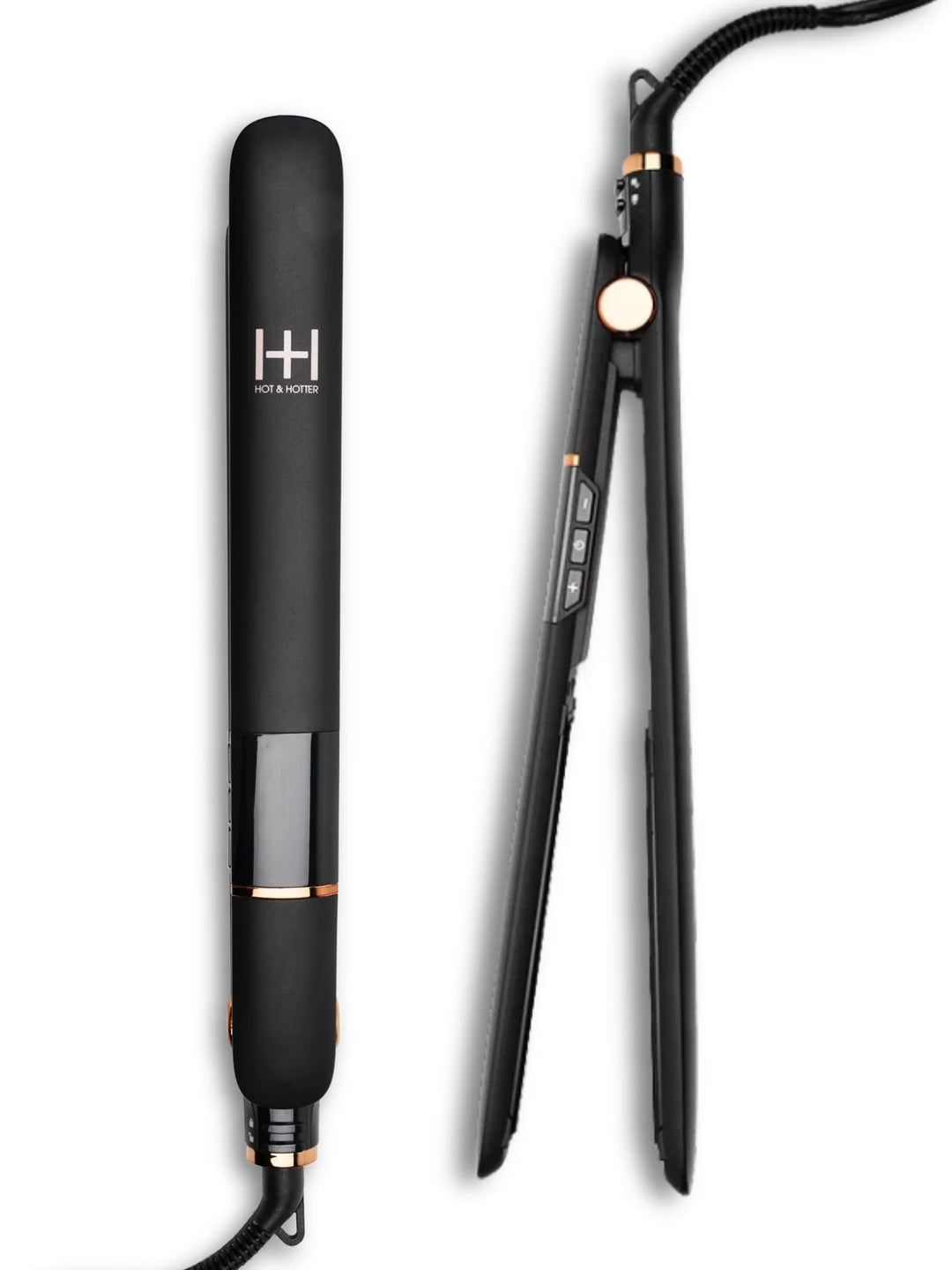 Hot & Hotter Extra Long Ceramic Digital Flat Iron 1in, Black