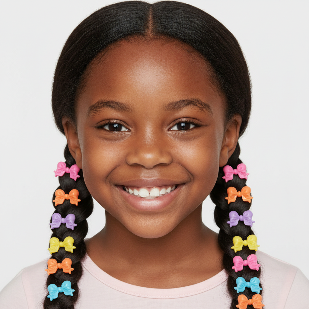 Joy Hair Barrettes 20ct Rainbow Colors Ribbon II