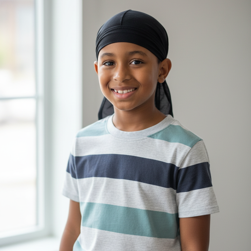 Annie Kid Durag, 1 Count, Black