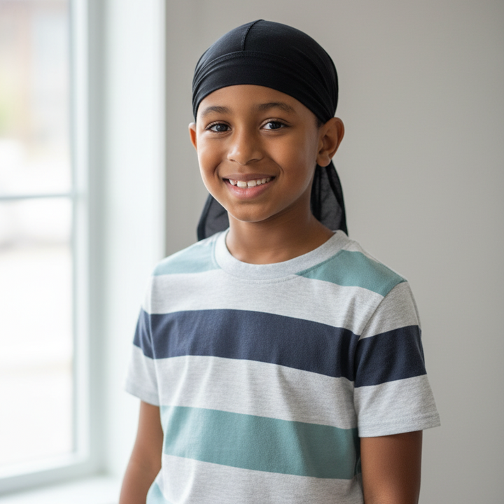Annie Kid Durag, 1 Count, Black