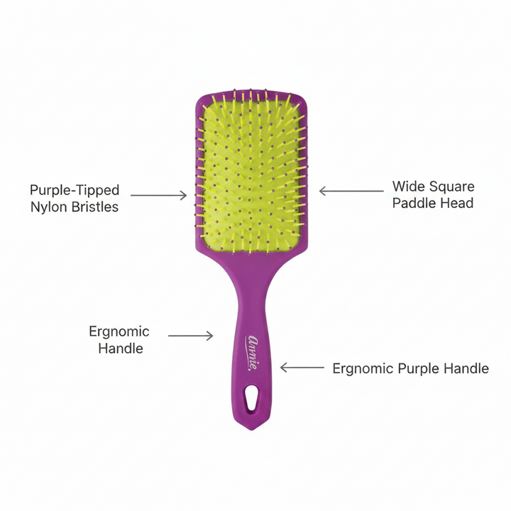 Annie Cushion Paddle Brush Nylon Bristle