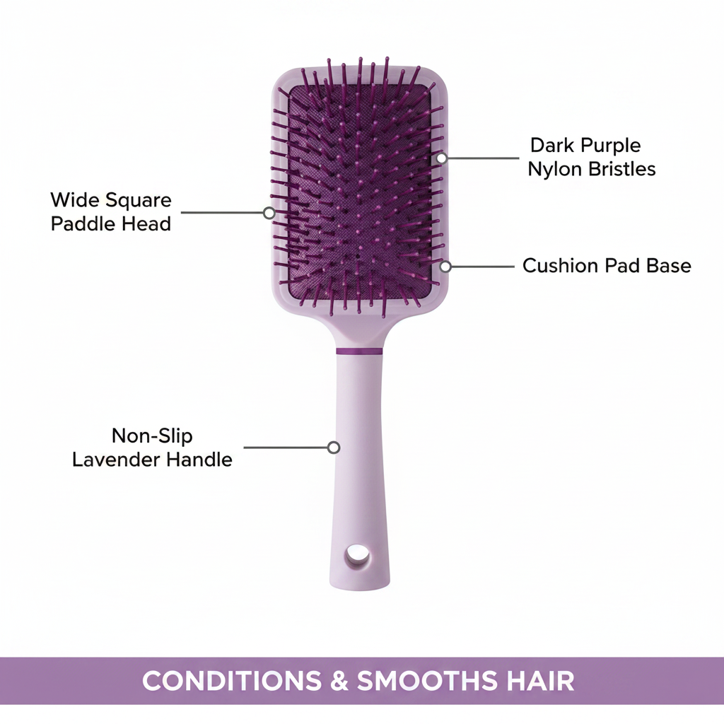 Annie Cushion Paddle Nylon Bristle Brush