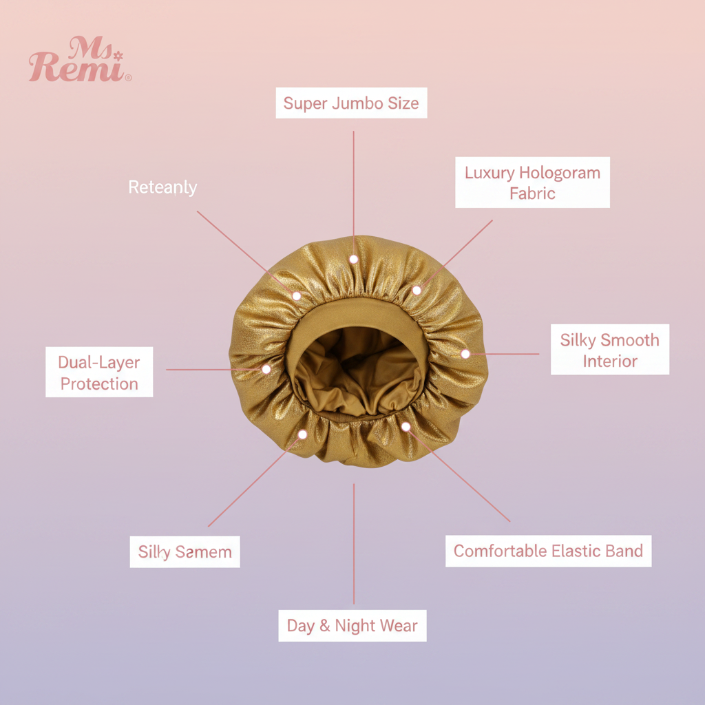Ms. Remi Luminous Bonnet Super Jumbo, 1 Count, Gold