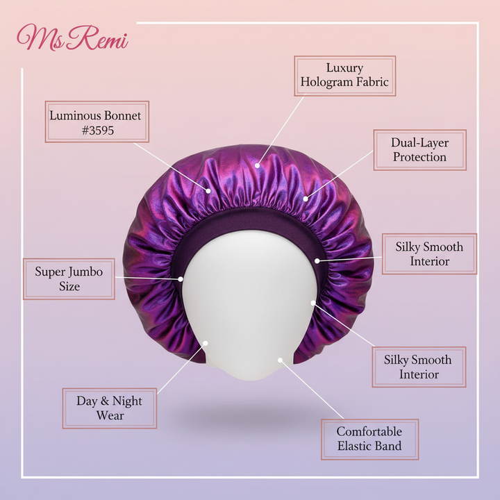 Ms. Remi Luminous Bonnet Super Jumbo, 1 Count, Purple