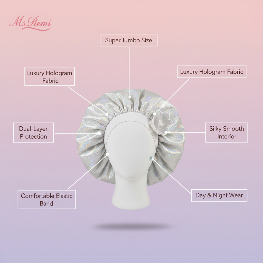 Ms. Remi Luminous Bonnet Super Jumbo, 1 Count, White