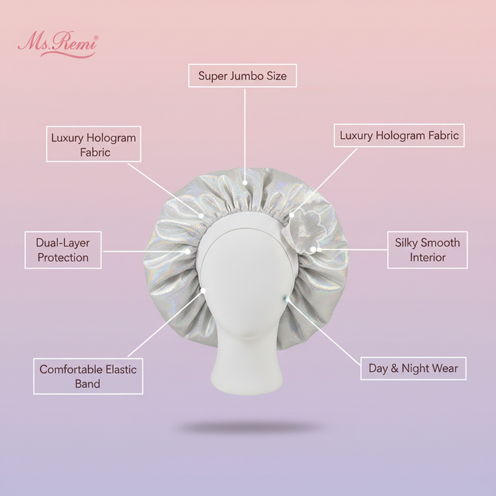 Ms. Remi Luminous Bonnet Super Jumbo, 1 Count, White