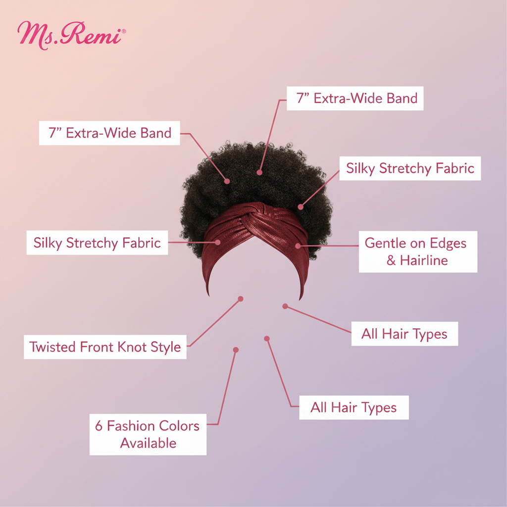 Ms. Remi Sapphire Wide Stretchy Headwrap Scarf, 1 Count, Assorted Colors