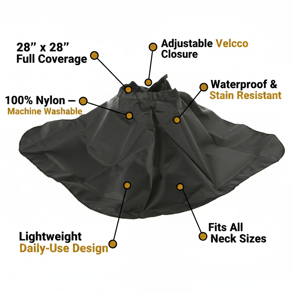 Annie Comb-Out Cape Velcro Closure, 1 Count, Black
