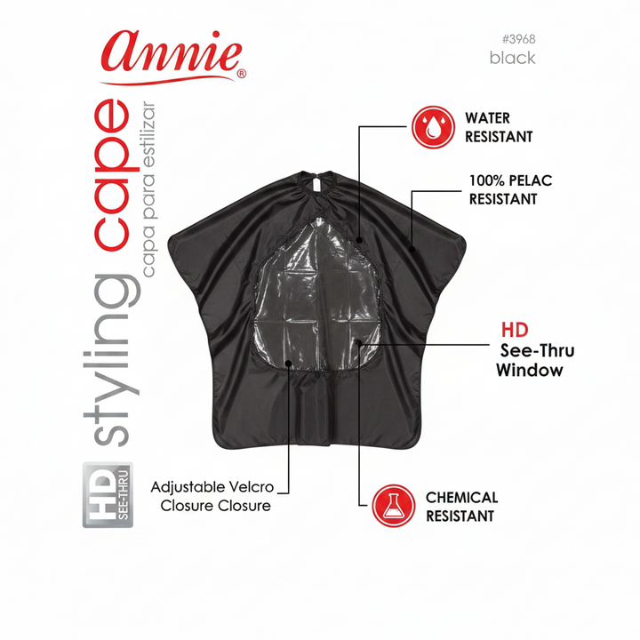 Annie See-through Styling Cape, 1 Count, Clear