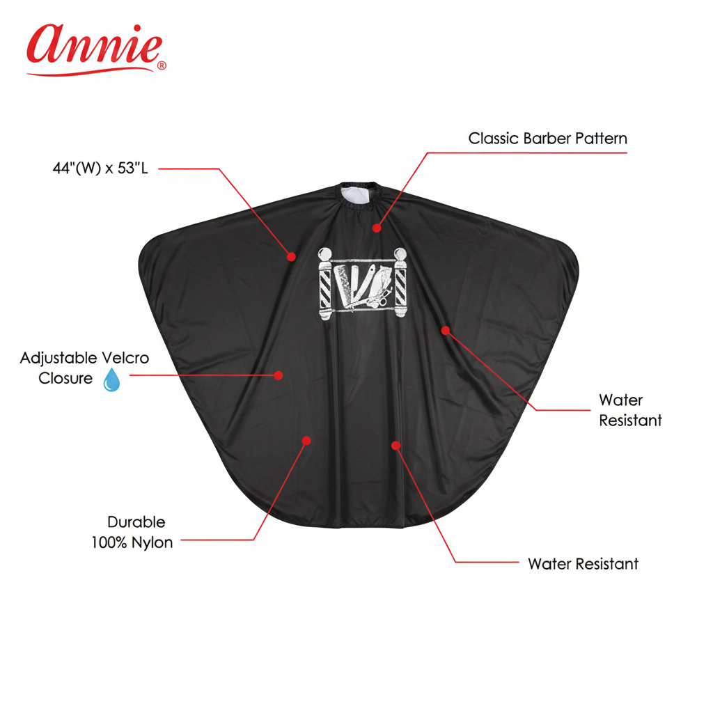 Annie Cutting Cape Barber Pattern, 1 Count, Black
