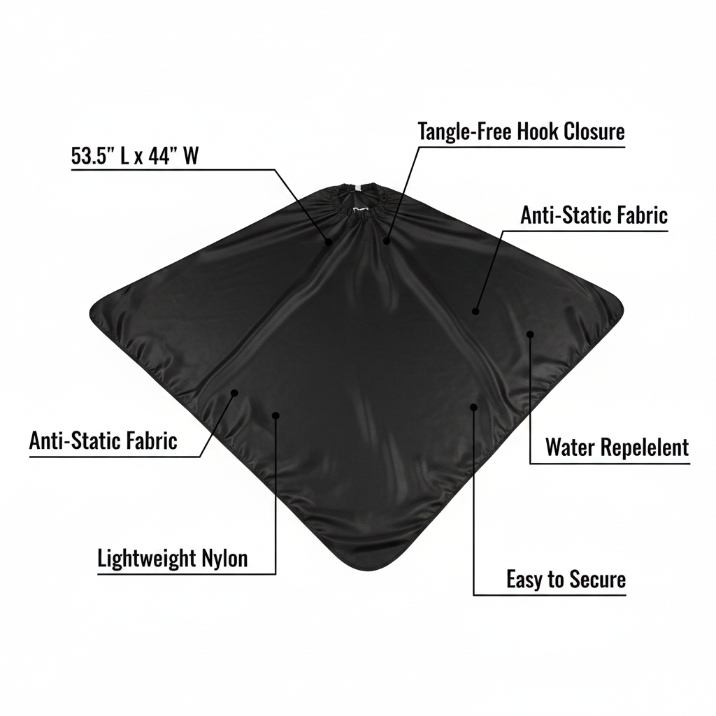 Annie Premium Styling Cape with Stretchable Hook, 1 Count, Black