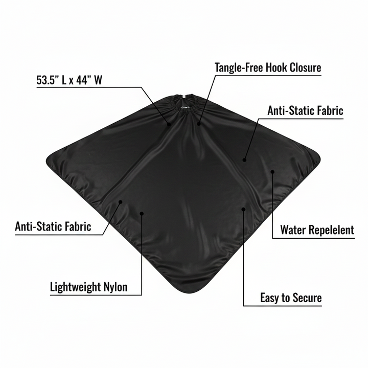 Annie Premium Styling Cape with Stretchable Hook, 1 Count, Black