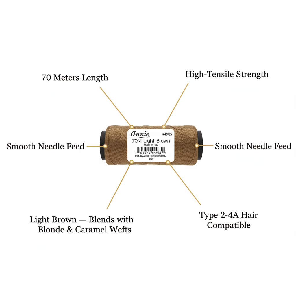 Annie Weaving Thread 70 Meters, 1 Count, Light Brown