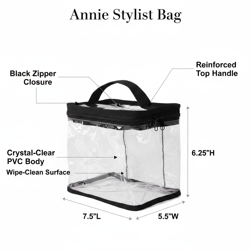 Annie Clear Train Stylist Bag with Handle