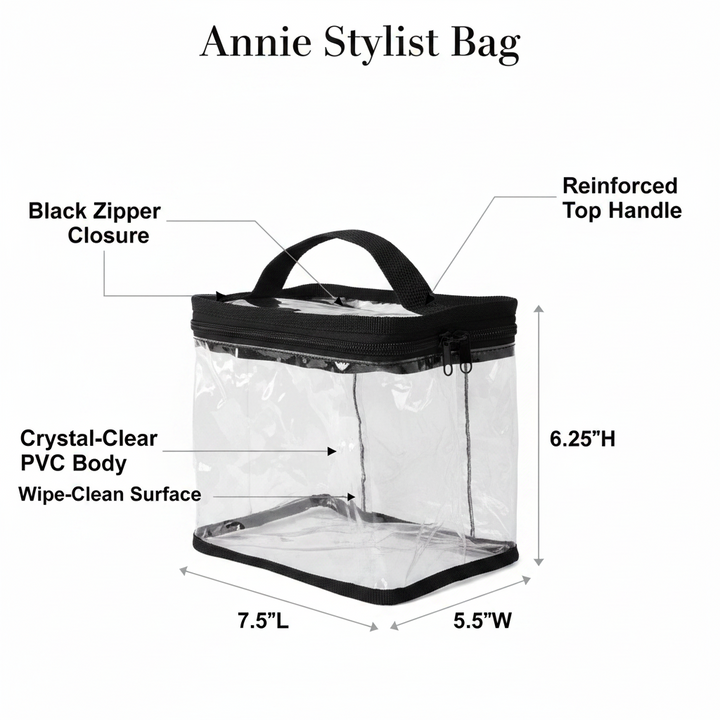 Annie Clear Train Stylist Bag with Handle