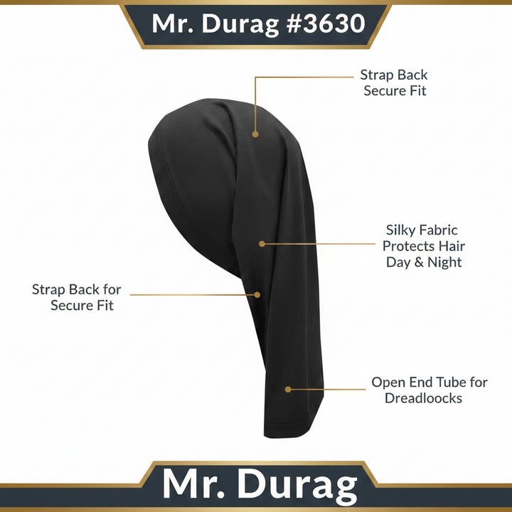 Mr. Durag Dreadlocks Tube With Strap, 1 Count, Black