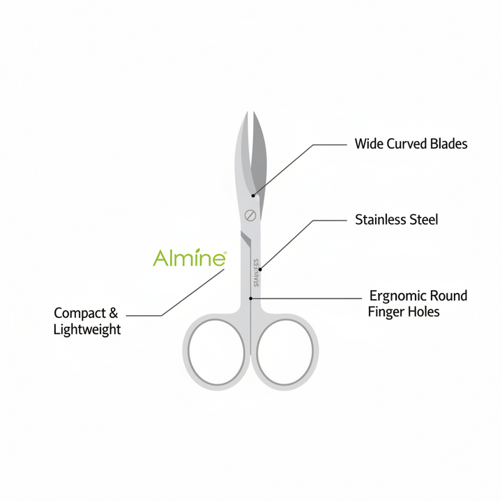 Almine Nail Scissors Curved