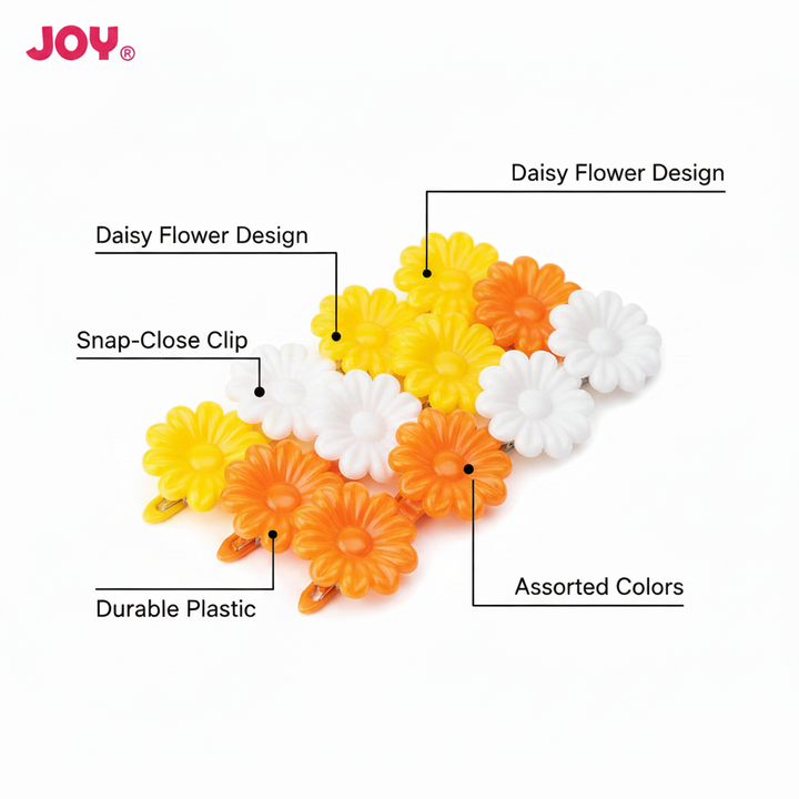 Joy Daisy Barrettes Assorted