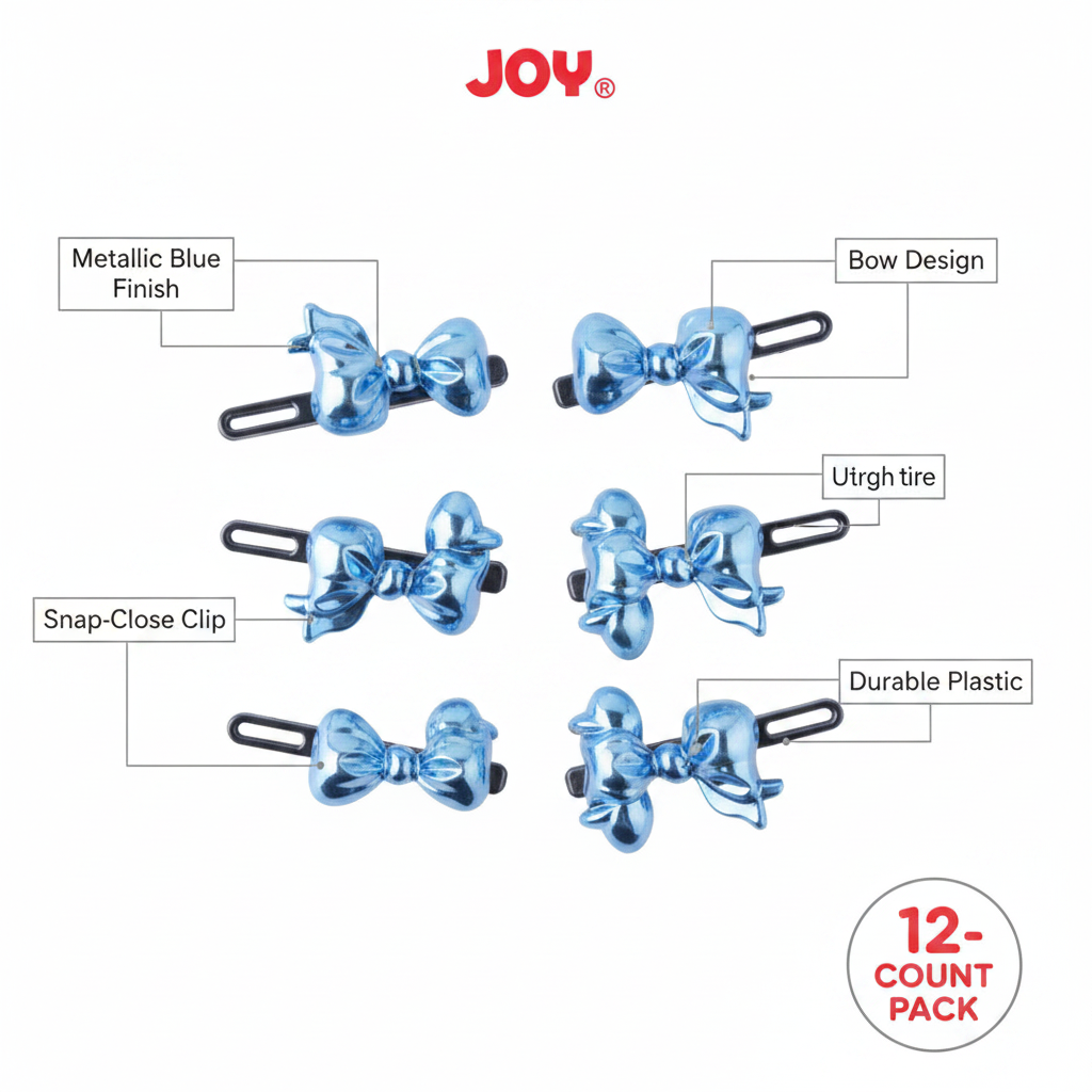 Joy Ribbon Barrette II 12ct Assorted Blue