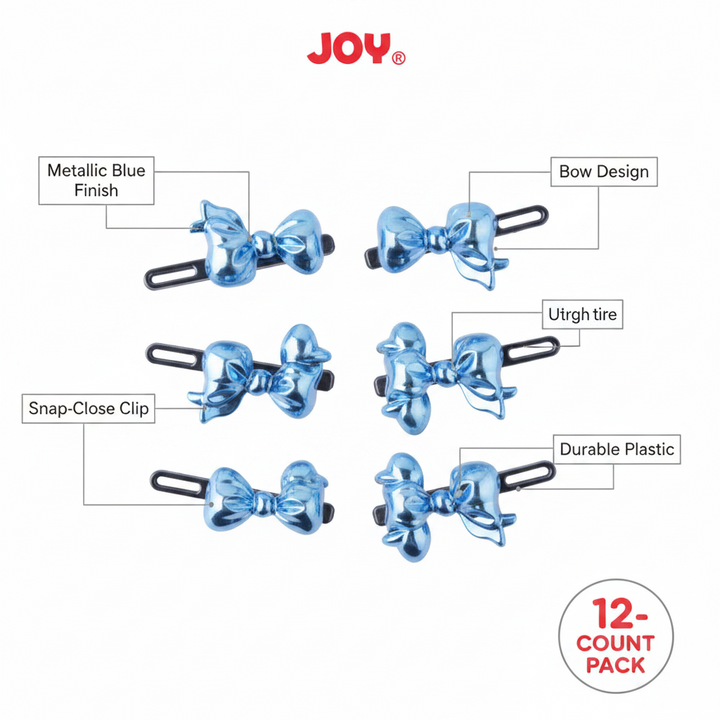 Joy Ribbon Barrette II 12ct Assorted Blue