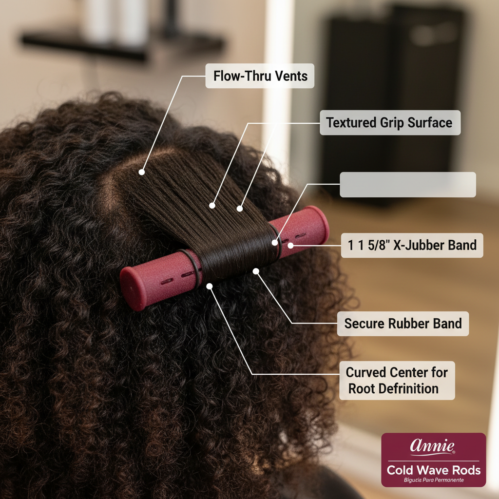 Annie Cold Wave Rods X-Jumbo 1 5/8 Inch, 6 Count, Burgundy