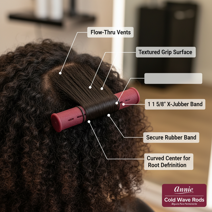 Annie Cold Wave Rods X-Jumbo 1 5/8 Inch, 6 Count, Burgundy