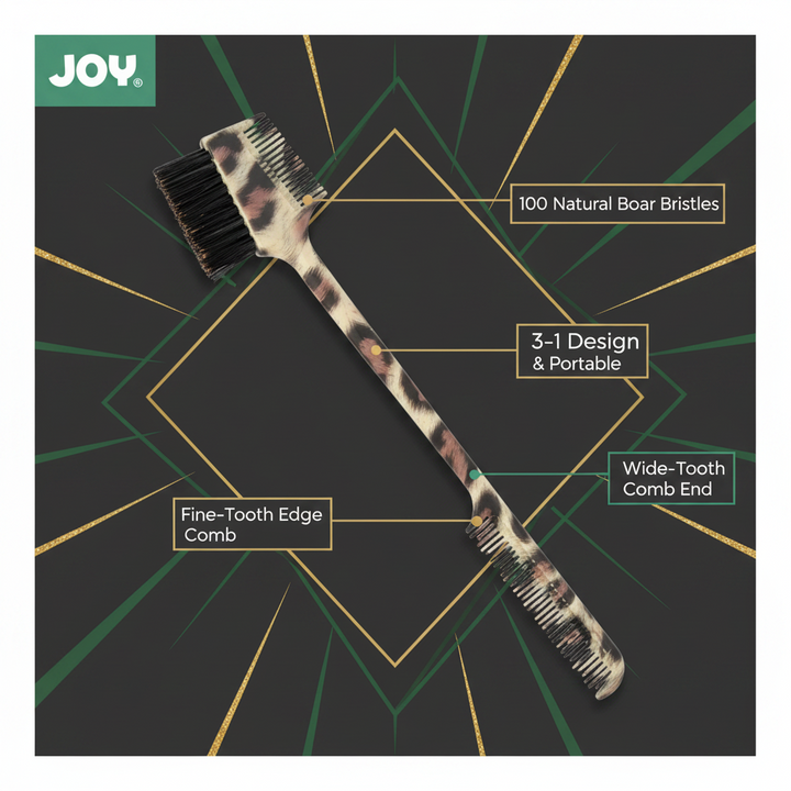 Joy 3-in-1 Teasing Edge Brush & Comb, 1 Count, Assorted Animal Patterns