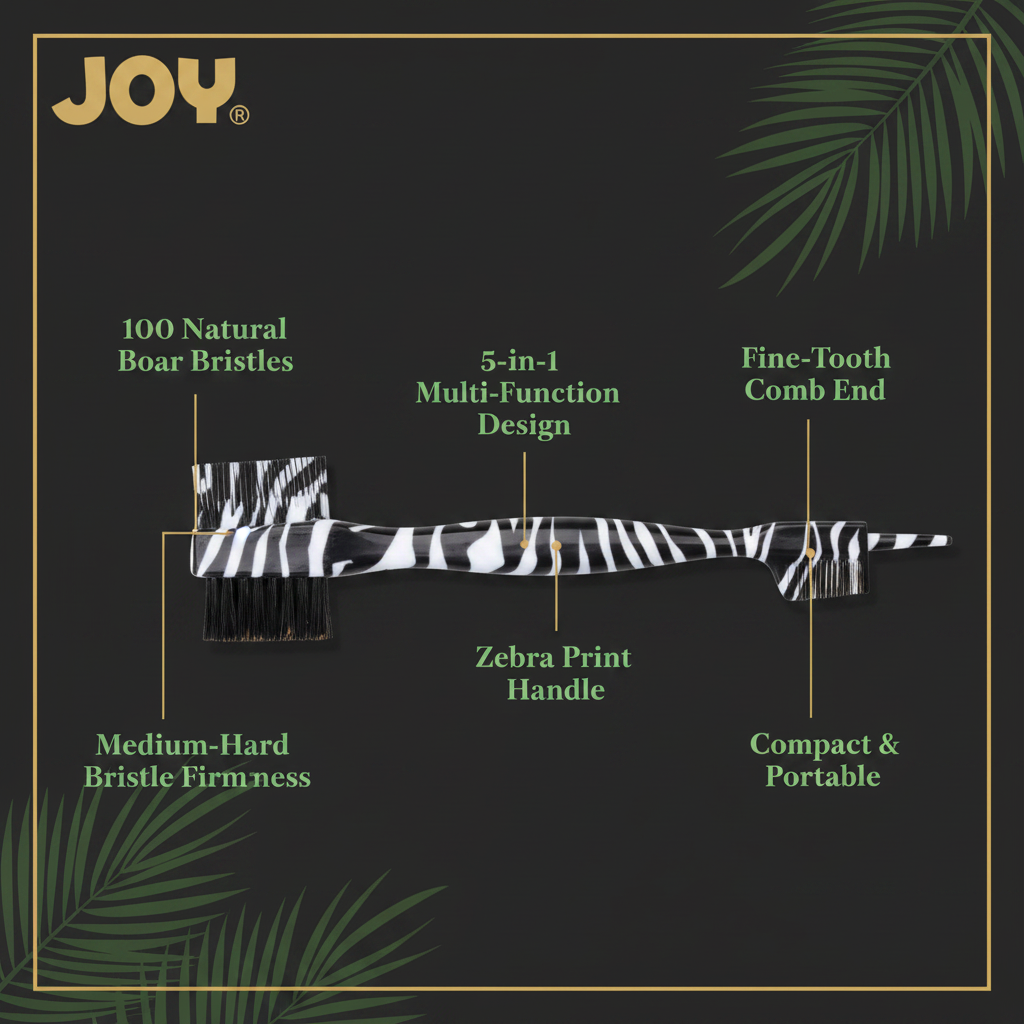 Joy 5-in-1 Ultimate Edge Brush & Comb, 1 Count, Assorted Animal Patterns