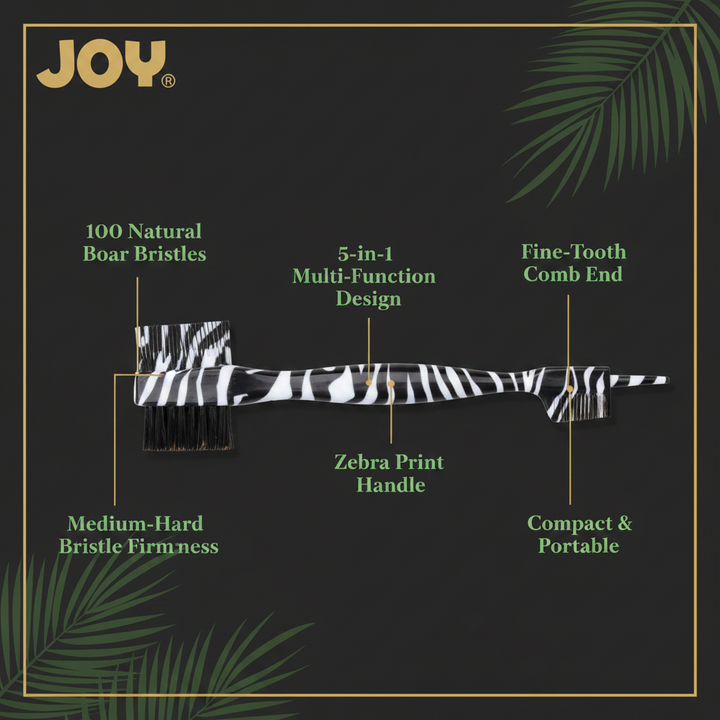 Joy 5-in-1 Ultimate Edge Brush & Comb, 1 Count, Assorted Animal Patterns