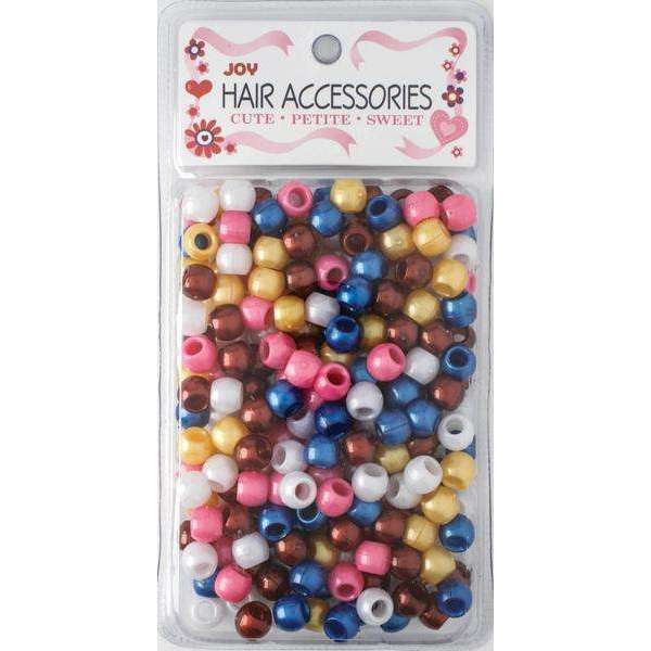Joy Round Hair Beads Large, 240 Count, Metallic Assorted Colors