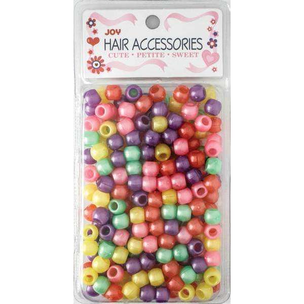 Joy Round Hair Beads Large, 240 Count, Pastel Assorted