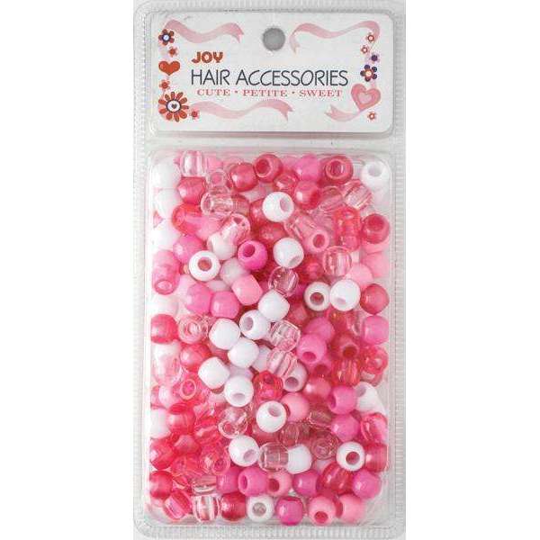 Joy Round Hair Beads Large, 240 Count, Pink Assorted