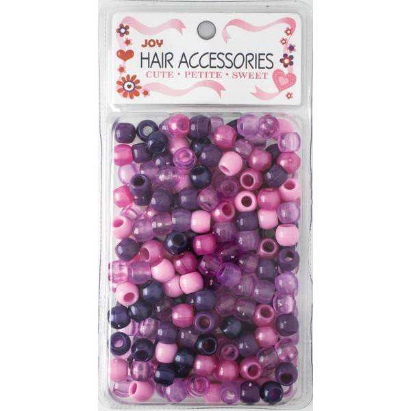 Joy Round Hair Beads Large, 240 Count, Purple Assorted