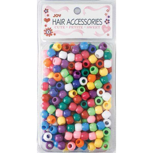 Joy Round Hair Beads Large, 240 Count, Solid Assorted Color