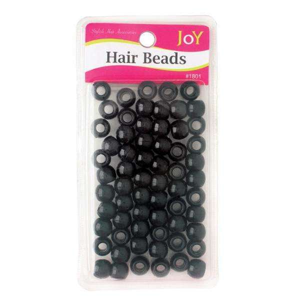 Joy Round Hair Beads Large, 60 Count, Black