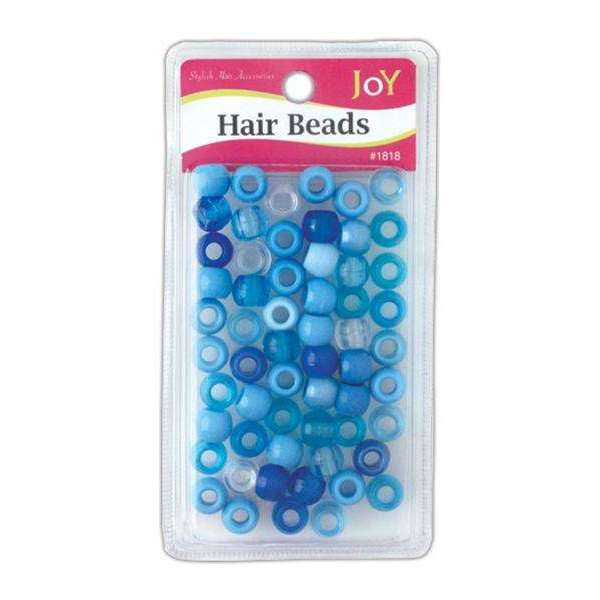 Joy Round Hair Beads Large, 60 Count, Assorted Blue