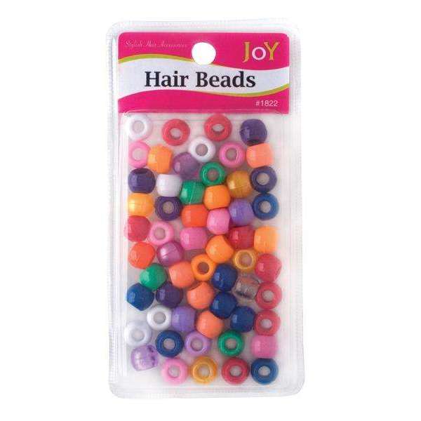 Joy Round Hair Beads Large, 60 Count, Solid Assorted Colors