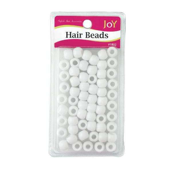 Joy Round Hair Beads Large, 60 Count, White