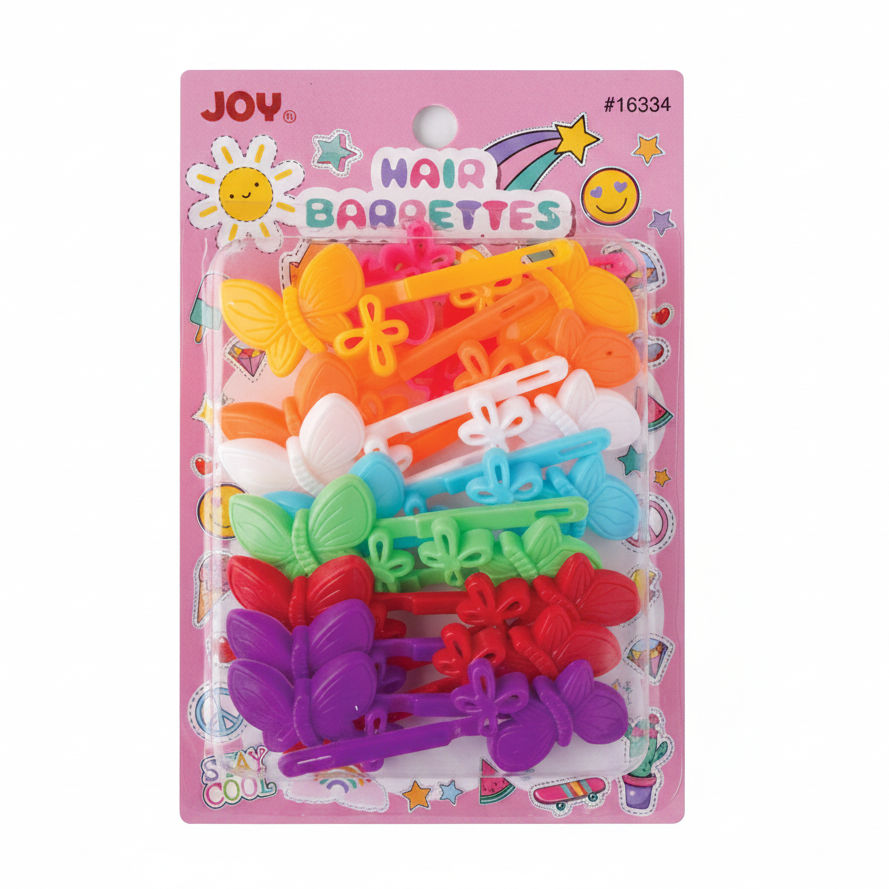 Joy Butterfly Hair Barrettes, 10 Count, Assorted Colors