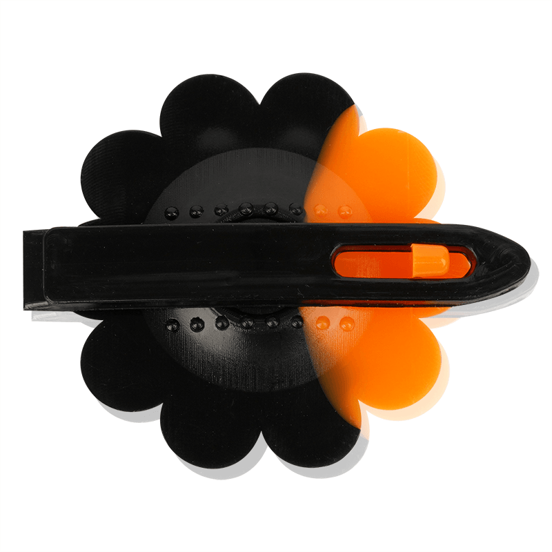 Joy Daisy Barrettes, 12 Count, Black & Orange