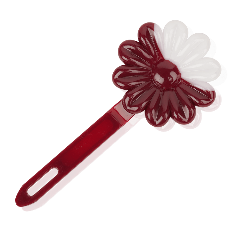 Joy Daisy Barrettes, 12 Count, White & Maroon