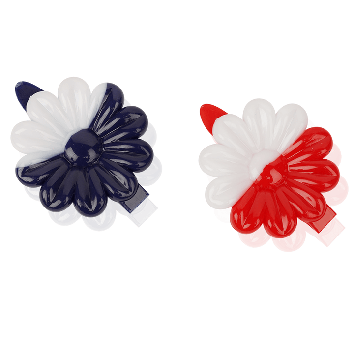 Joy Daisy Barrettes, 12 Count, Navy & Red