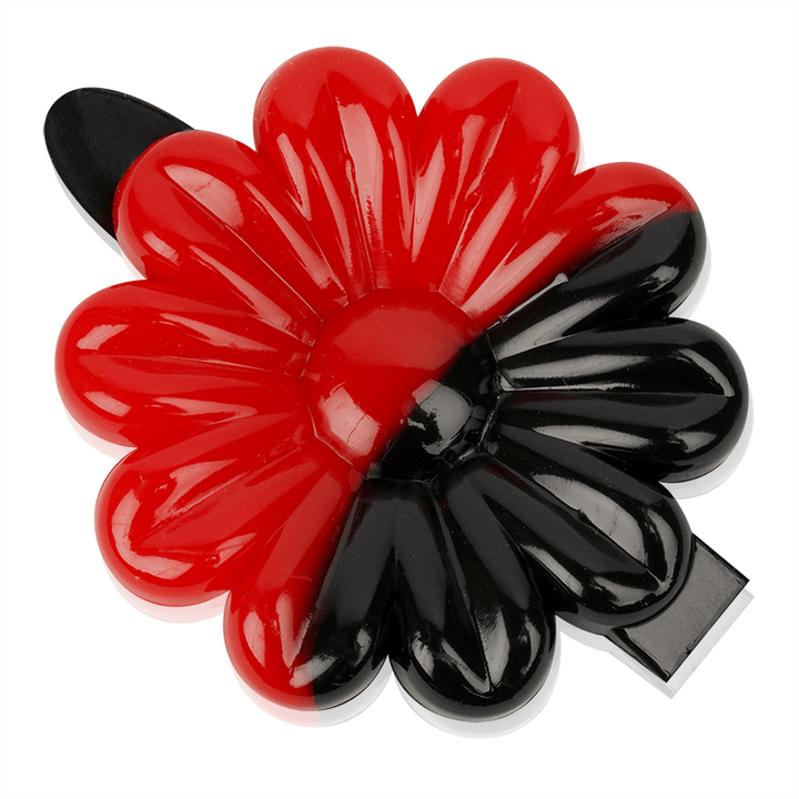 Joy Daisy Barrettes, 12 Count, Black & Red