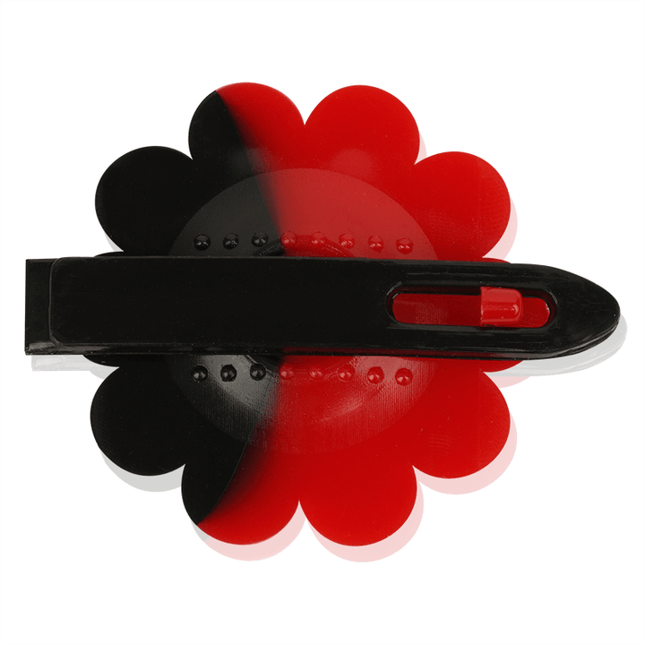 Joy Daisy Barrettes, 12 Count, Black & Red