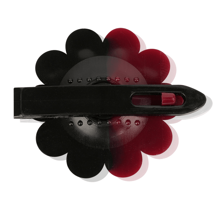Joy Daisy Barrettes, 12 Count, Black & Dark Red