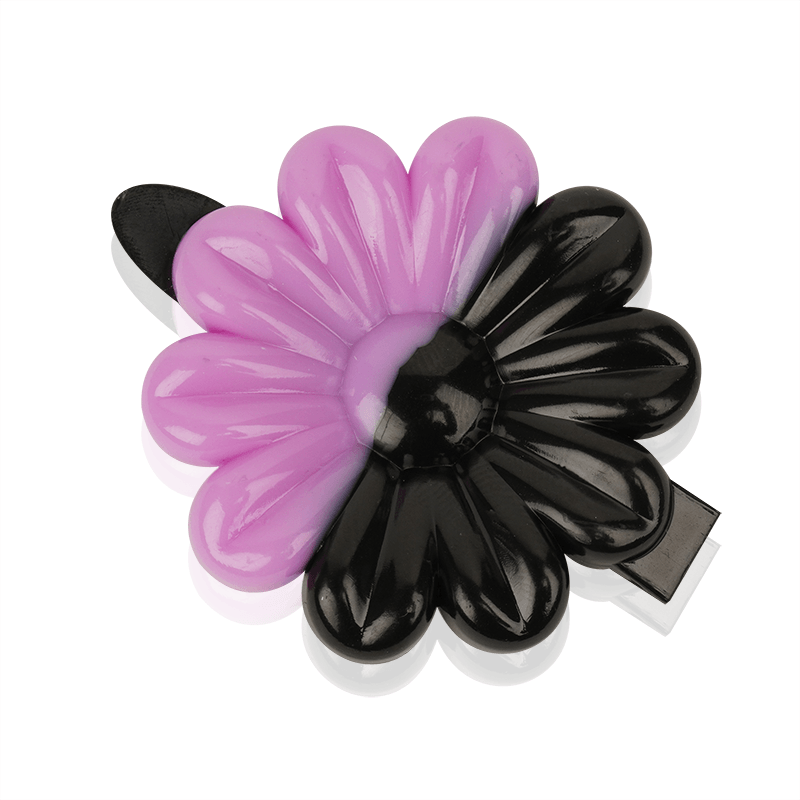Joy Daisy Barrettes, 12 Count, Black & Light Purple