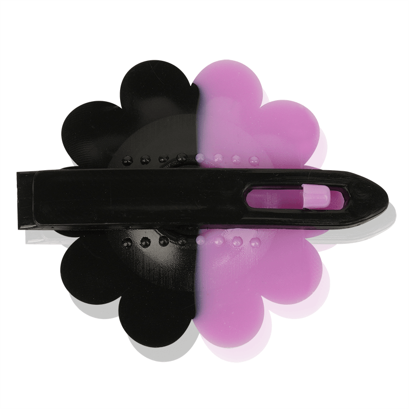 Joy Daisy Barrettes, 12 Count, Black & Light Purple