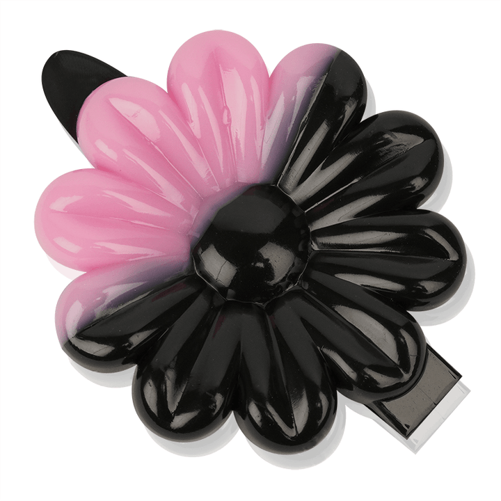 Joy Daisy Barrettes, 12 Count, Black & Light Pink