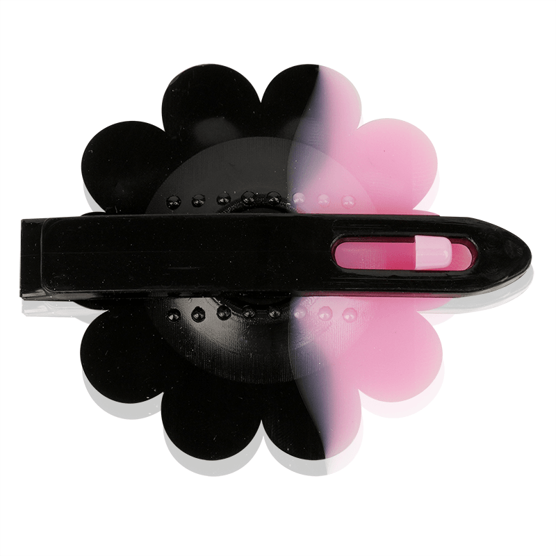 Joy Daisy Barrettes, 12 Count, Black & Light Pink